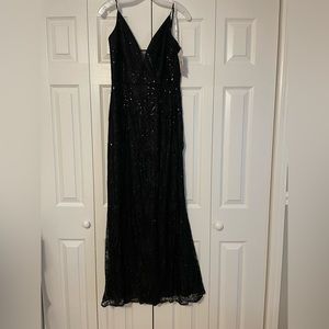Beautiful black lace sequins gown size 8 worn once